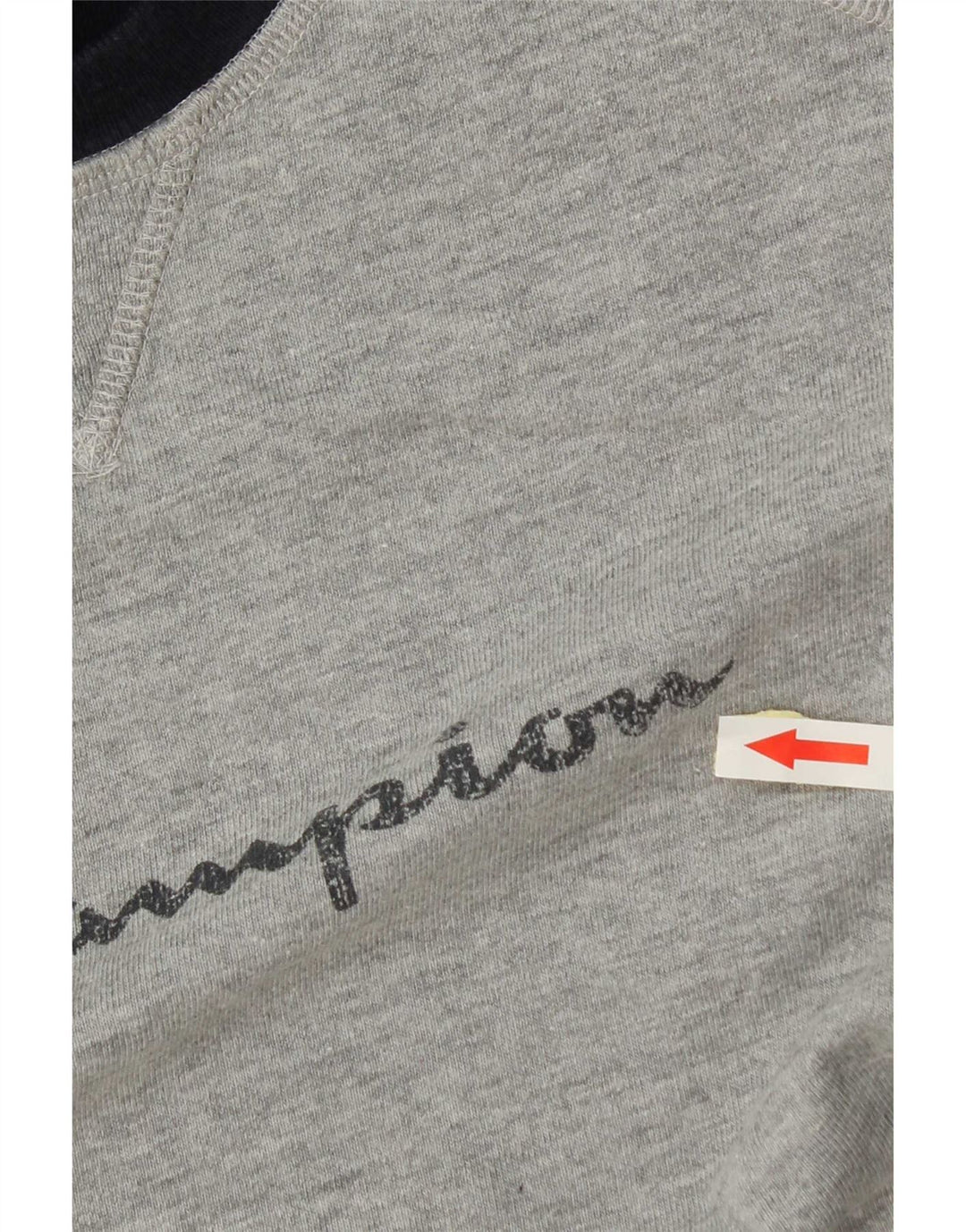 Champion Herren-Grafikoberteil mit langen Ärmeln, mittelgraue Colourblock-Baumwolle