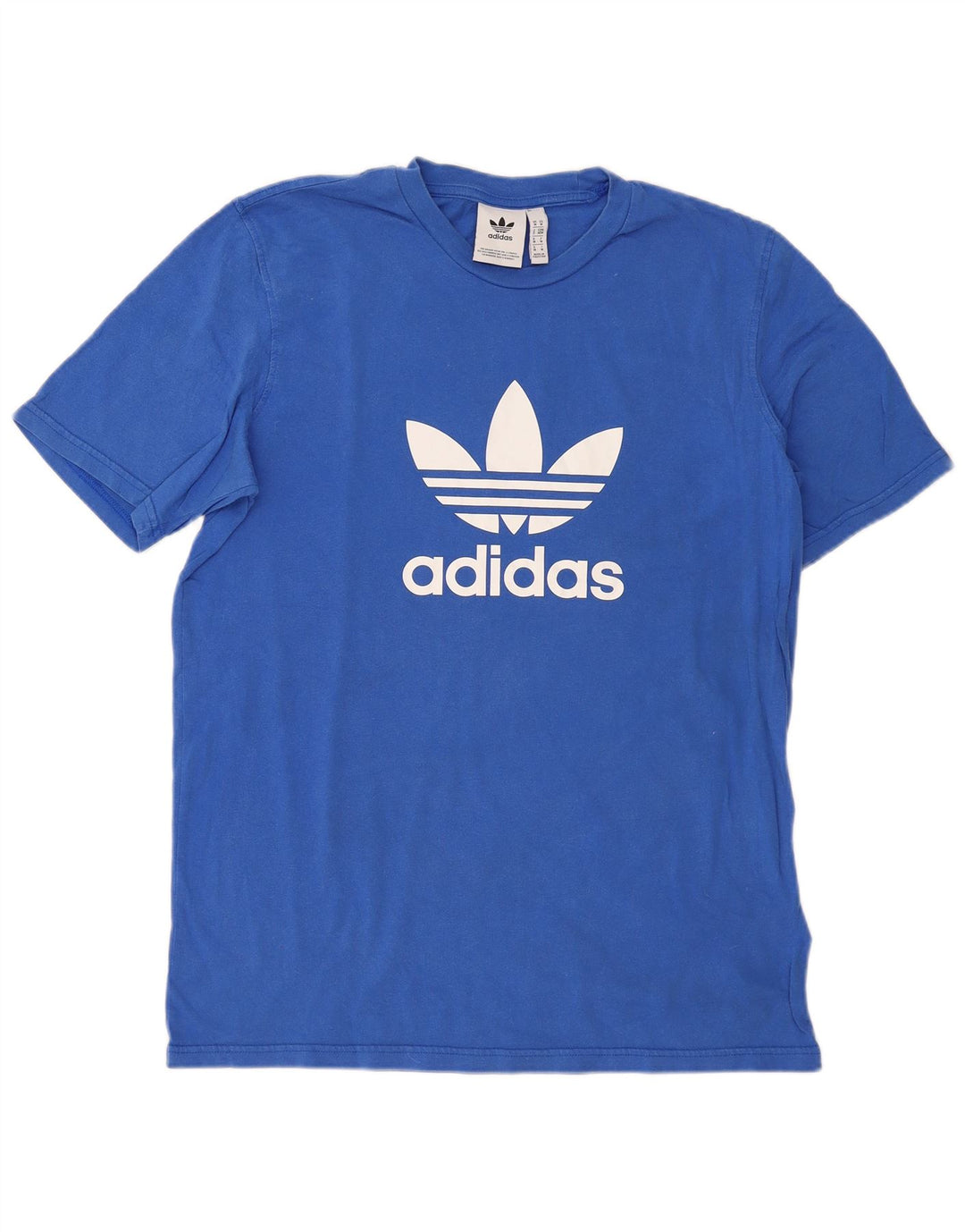 Adidas Herren Grafik-T-Shirt aus mittelblauer Baumwolle