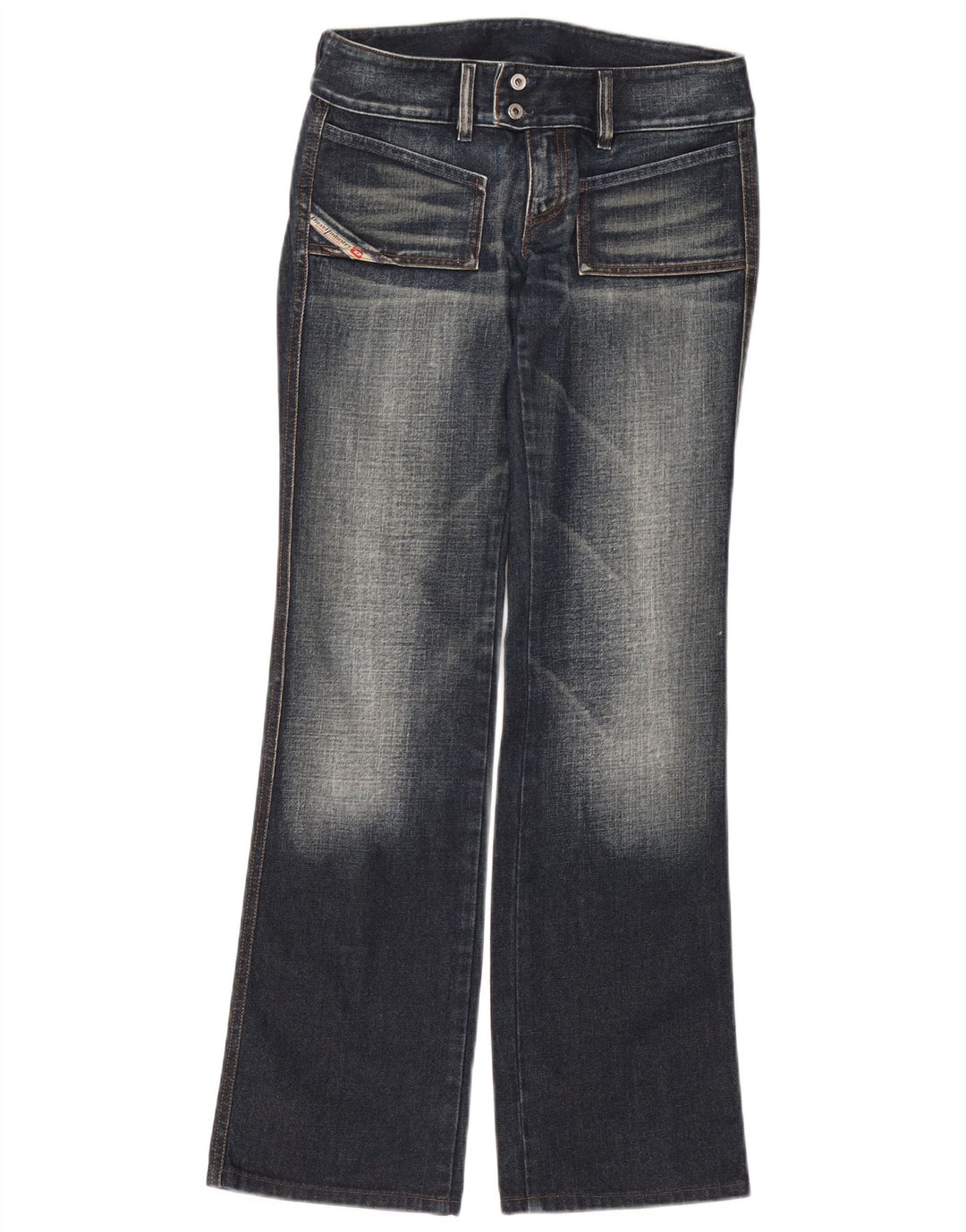 Diesel Damen Bootcut-Jeans W28 L32 Marineblaue Baumwolle