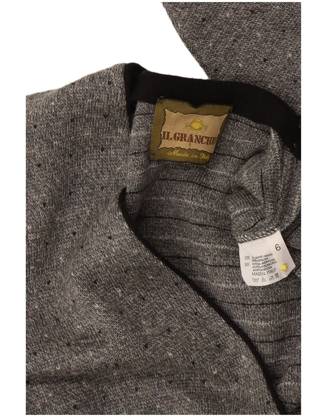 Il Granchio Herren-Strickjacke aus mittelgrau gesprenkelter Wolle