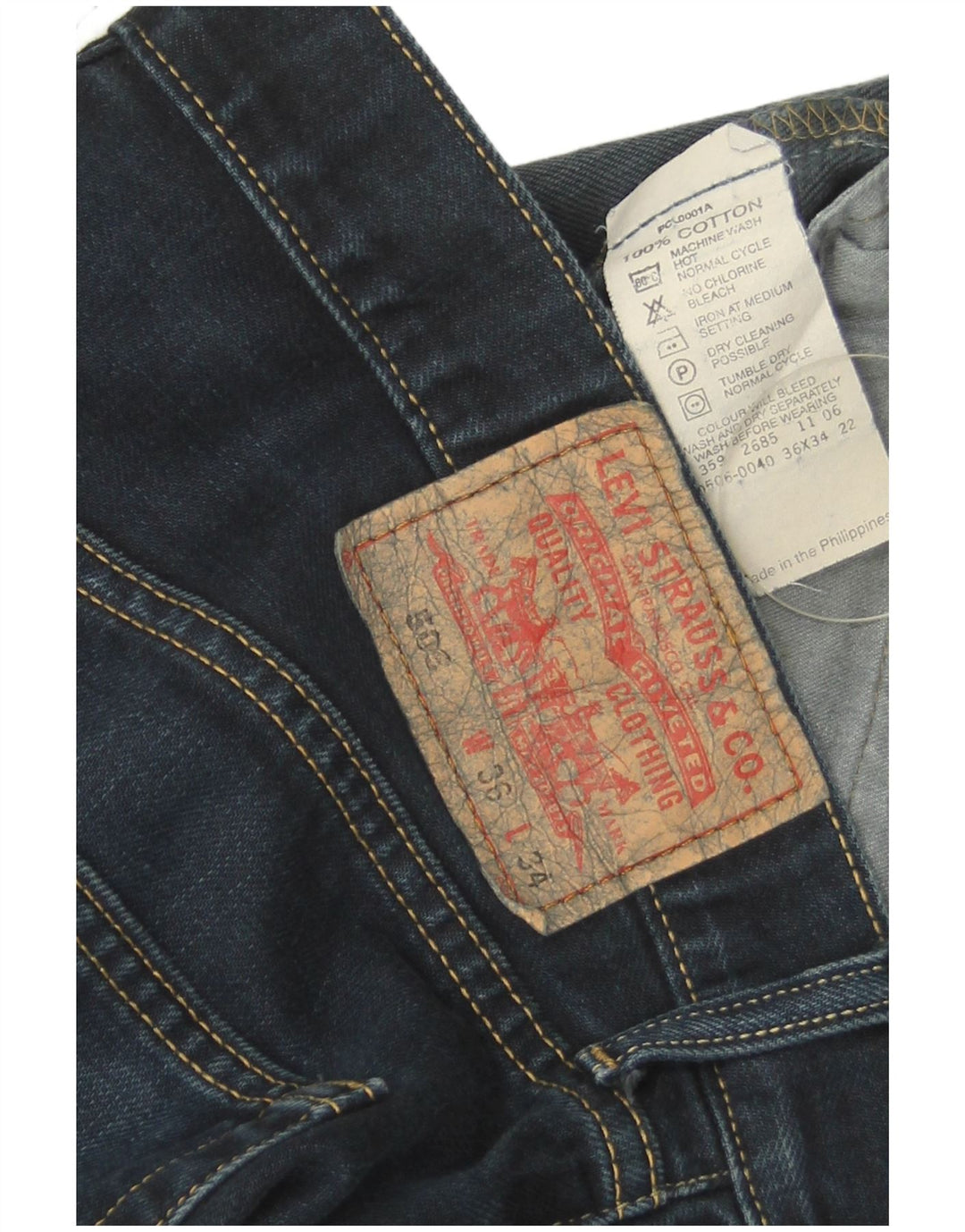 Levi's Herren 506 Straight Jeans W36 L29 Marineblau Baumwolle