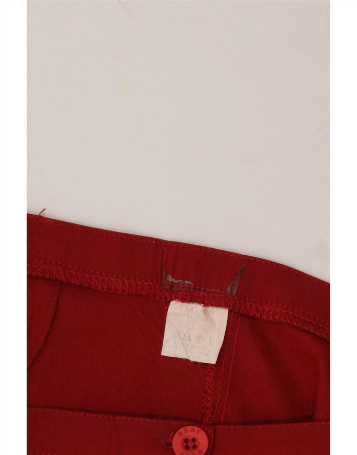 VINTAGE Womens Straight Suit Trousers IT 44 Medium W32 L31 Red Viscose Vintage Vintage and Second-Hand Vintage from Messina Hembry 