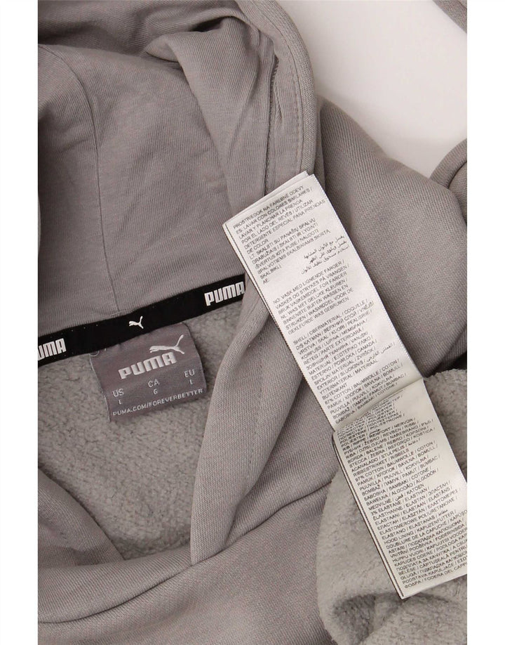 Puma Herren Kapuzenpullover, groß, graue Baumwolle