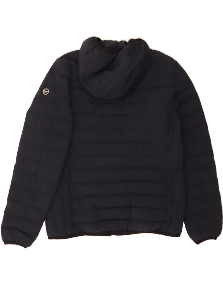 MICHAEL KORS Womens Hooded Padded Jacket UK 16 Large Navy Blue Nylon Vintage Michael Kors and Second-Hand Michael Kors from Messina Hembry 