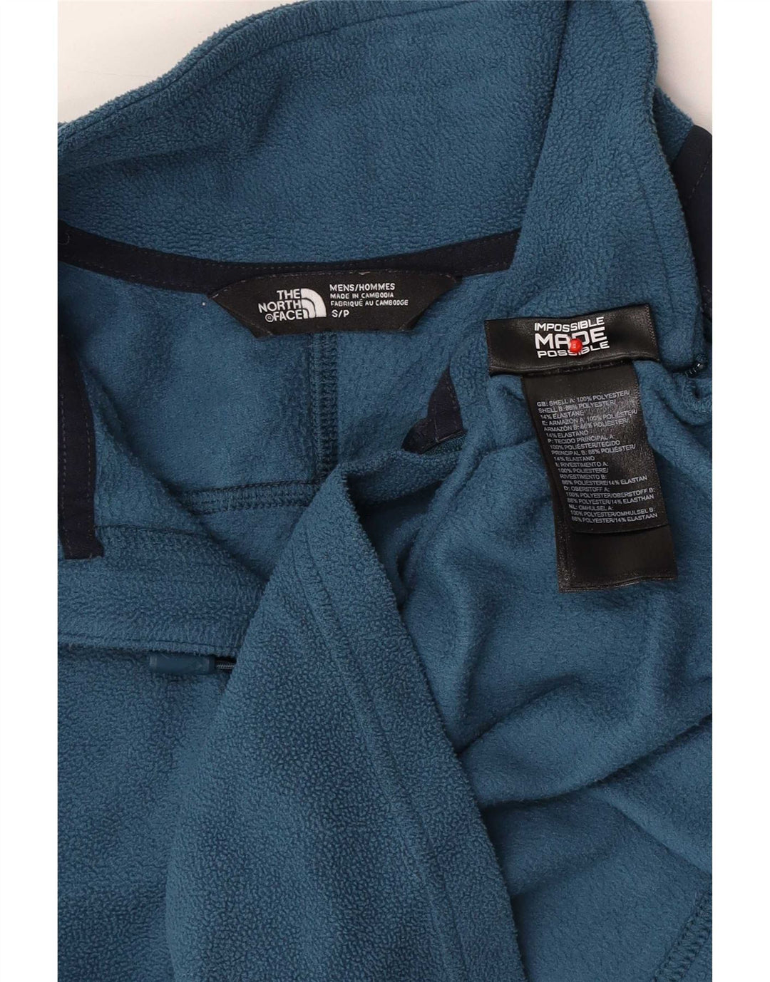 The North Face Herren-Fleecepullover mit Reißverschluss am Hals, kleines blaues Farbblock-Polyester