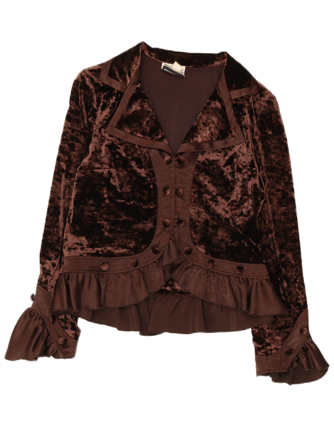 JOSEPH RIBKOFF Damen Velours-Hemdbluse UK 16 Large Braun Polyester