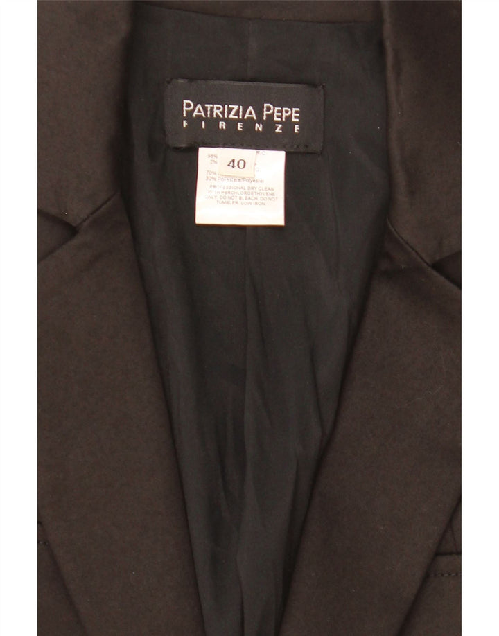 Patrizia Pepe Damen Crop 2 Button Blazer Jacke IT 40 Small Schwarz