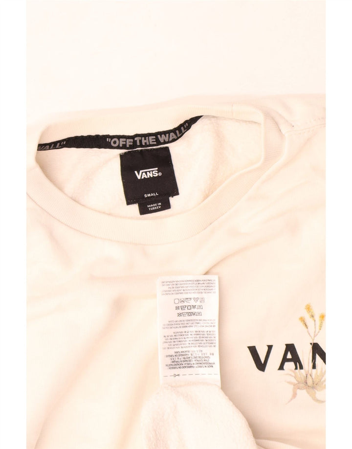 Vans Herren-Sweatshirt mit Grafik, Größe S, weiße Baumwolle