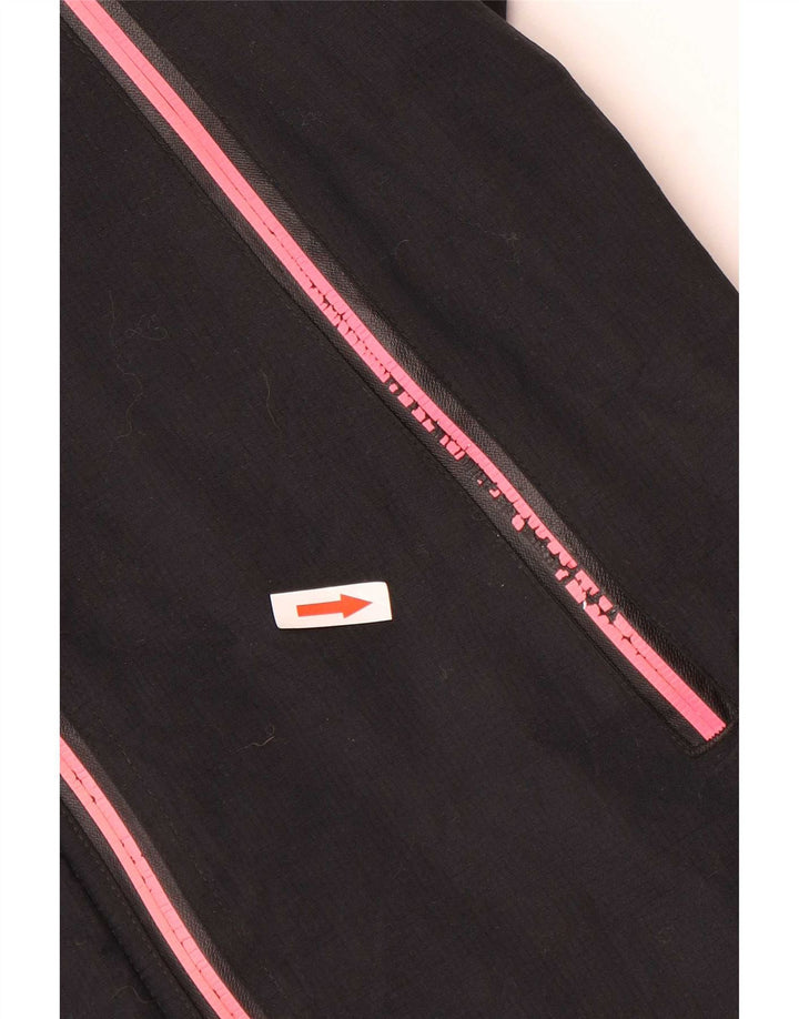 Superdry Damen-Regenjacke mit Kapuze, UK 14, großes schwarzes Nylon