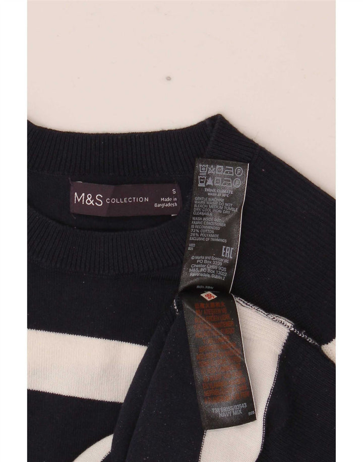 Marks & Spencer Damen-Pullover mit Rundhalsausschnitt, Gr. 10, Marineblau