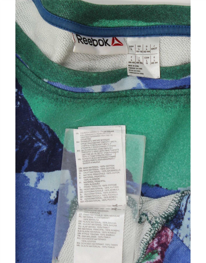Reebok Damen Graphic Sweatshirt Pullover UK 16/18 Large Mehrfarbig