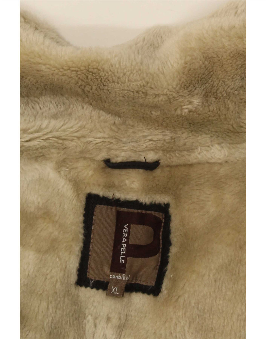 Conbipel Herren Shearling Jacke UK 42 XL Schwarzes Leder