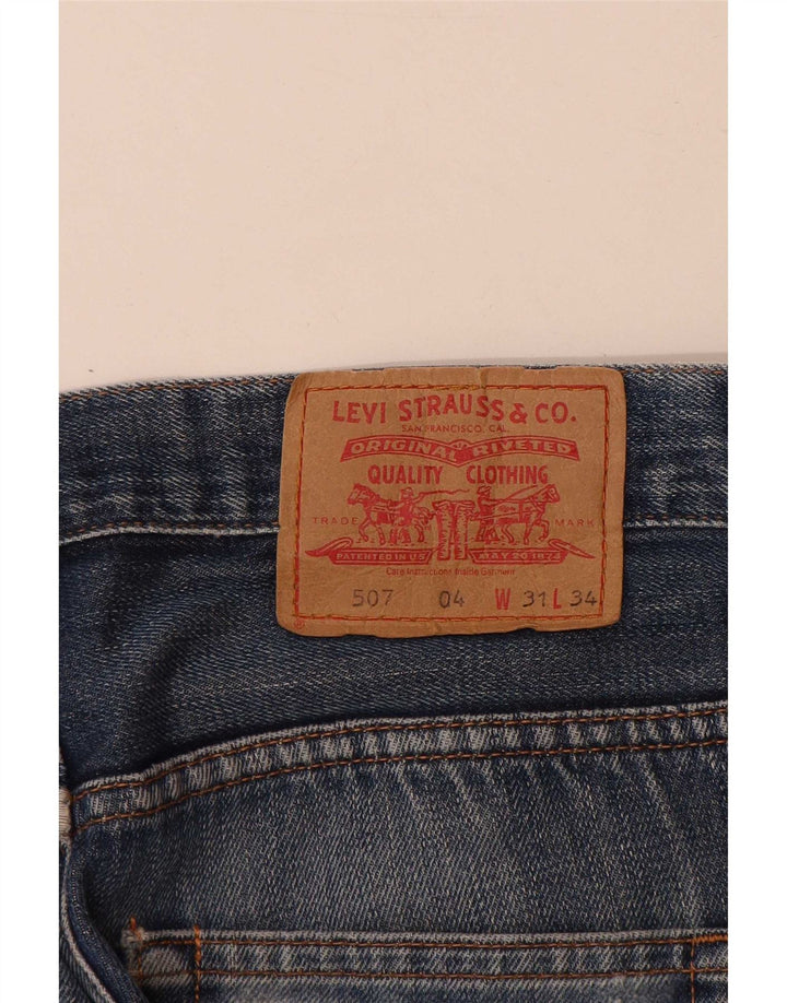 Levi's Herren 507 Bootcut Jeans W31 L34 Blaue Baumwolle