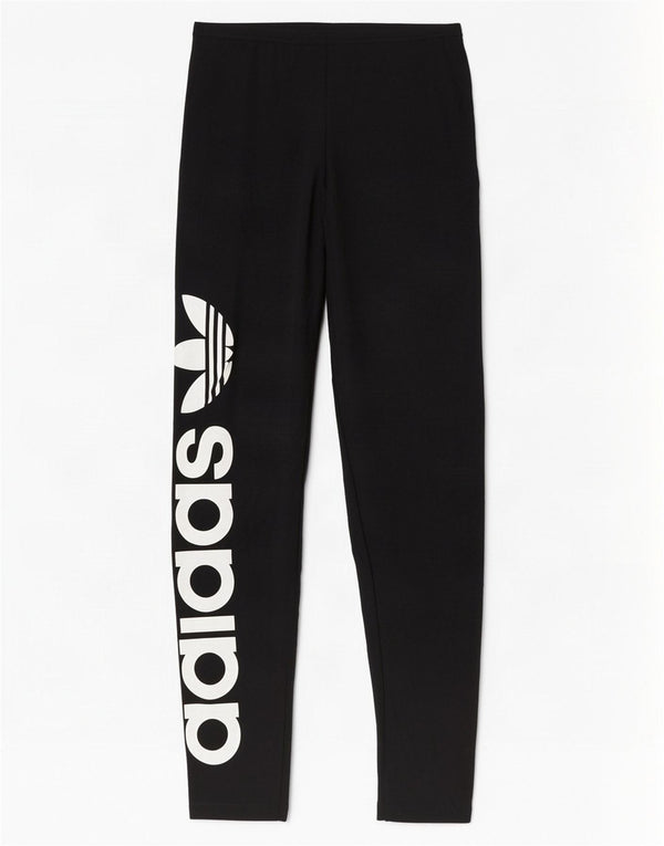 Adidas Damen Graphic Leggings UK 10 Small Schwarz Baumwolle