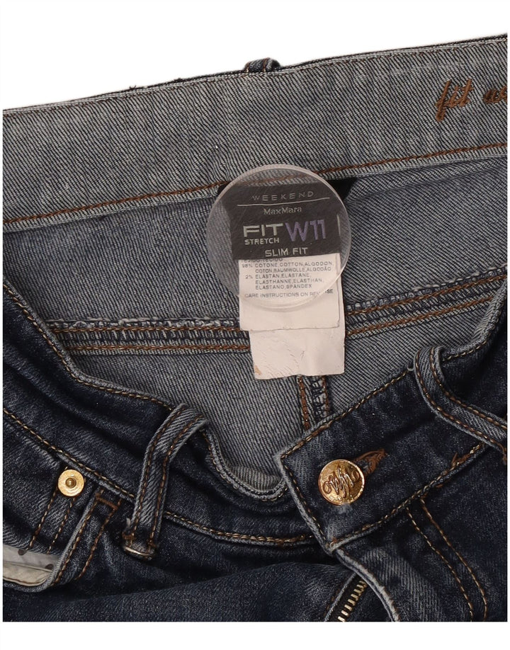 Max Mara Damen Weekend Slim Jeans W28 L26 Marineblaue Baumwolle