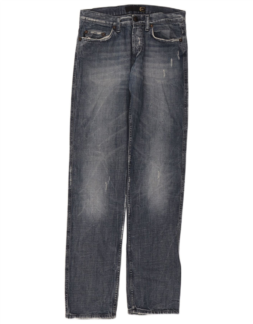 Just Cavalli Herren Distressed Straight Jeans W34 L34 Blau