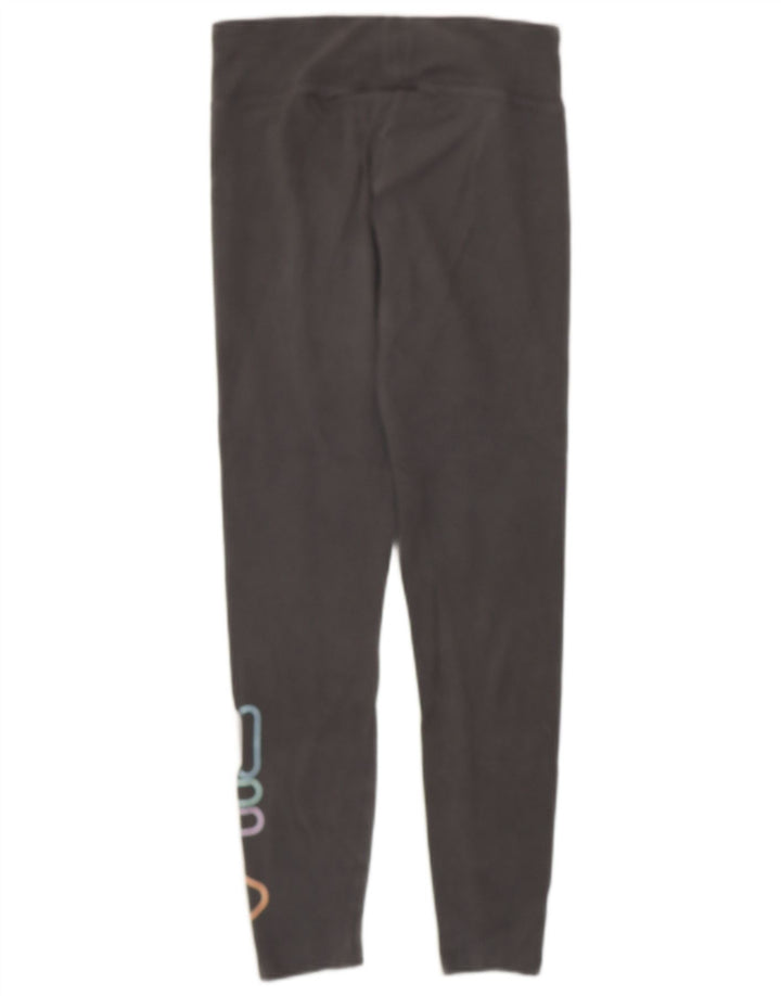 Fila Womens Graphic Leggings UK 10 Small Graue Baumwolle