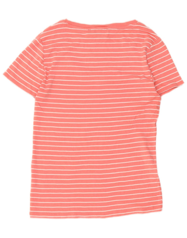 Tommy Hilfiger Damen T-Shirt Top UK 12 Mittelrosa gestreift aus Baumwolle