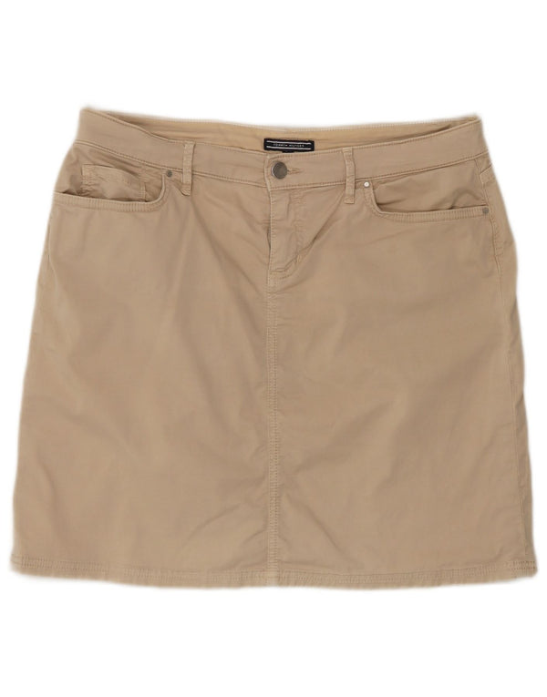 Tommy Hilfiger Damen Minirock US 10 Large W32 Beige Baumwolle
