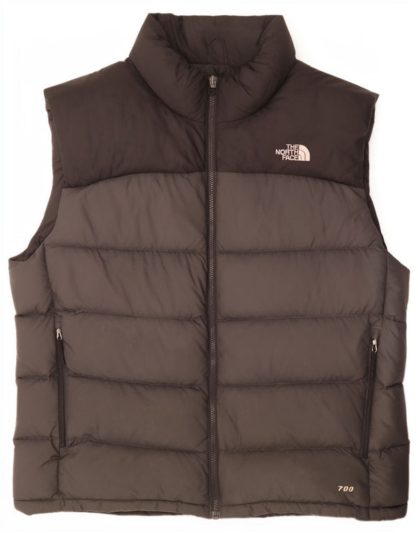 The North Face Herren Wattierte Weste UK 42 XL Graues Colourblock-Nylon