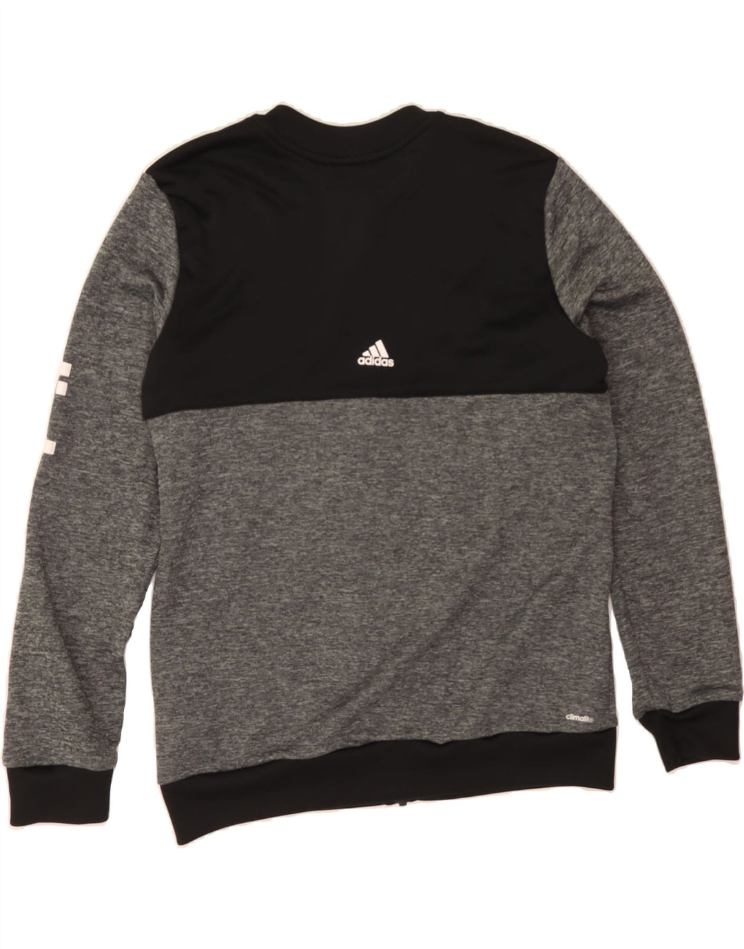 ADIDAS Boys Climalite Tracksuit Top Jacket 11-12 Years Grey Colourblock Vintage Adidas and Second-Hand Adidas from Messina Hembry 