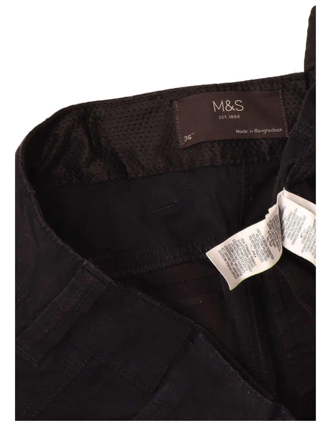 Marks & Spencer Herren Cargoshorts W36 Large Schwarz Baumwolle