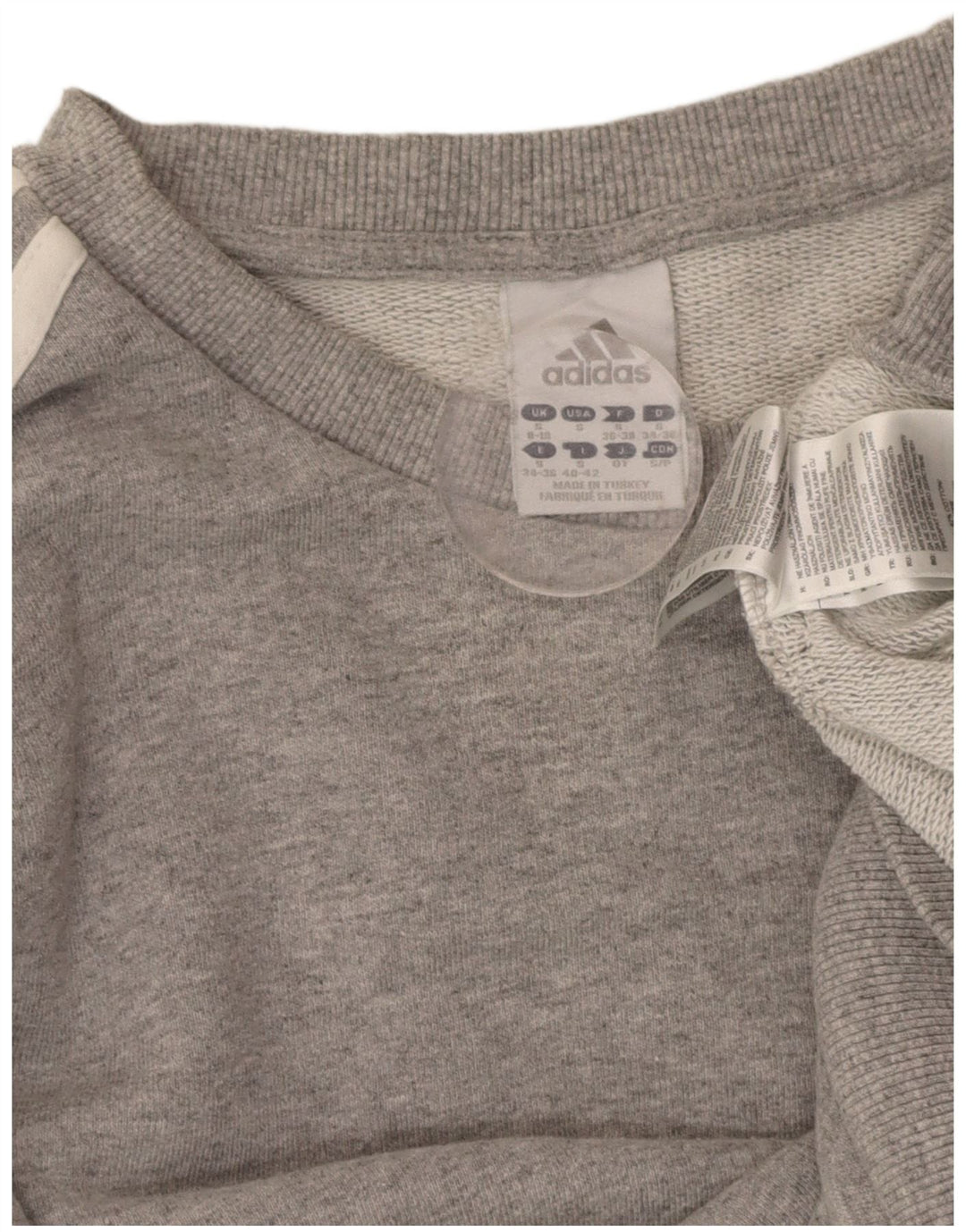 ADIDAS Womens Sweatshirt Jumper UK 10 Small Grey Cotton