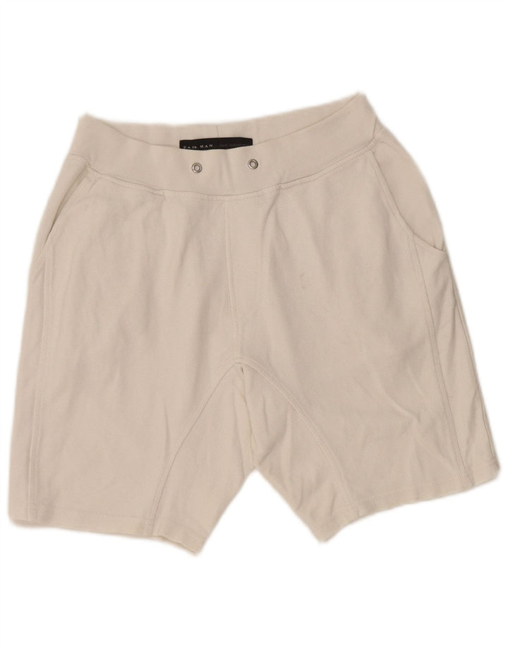 Zara Herren Chinoshorts Medium W31 Weiße Baumwolle