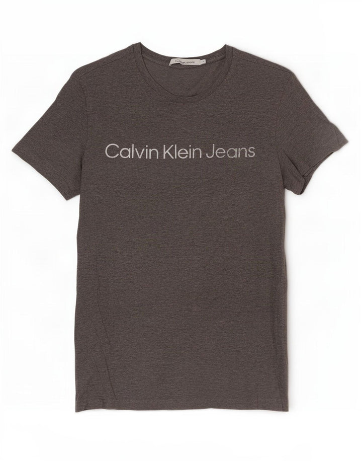Calvin Klein Jeans Herren Grafik-T-Shirt-Oberteil Mittelgrau