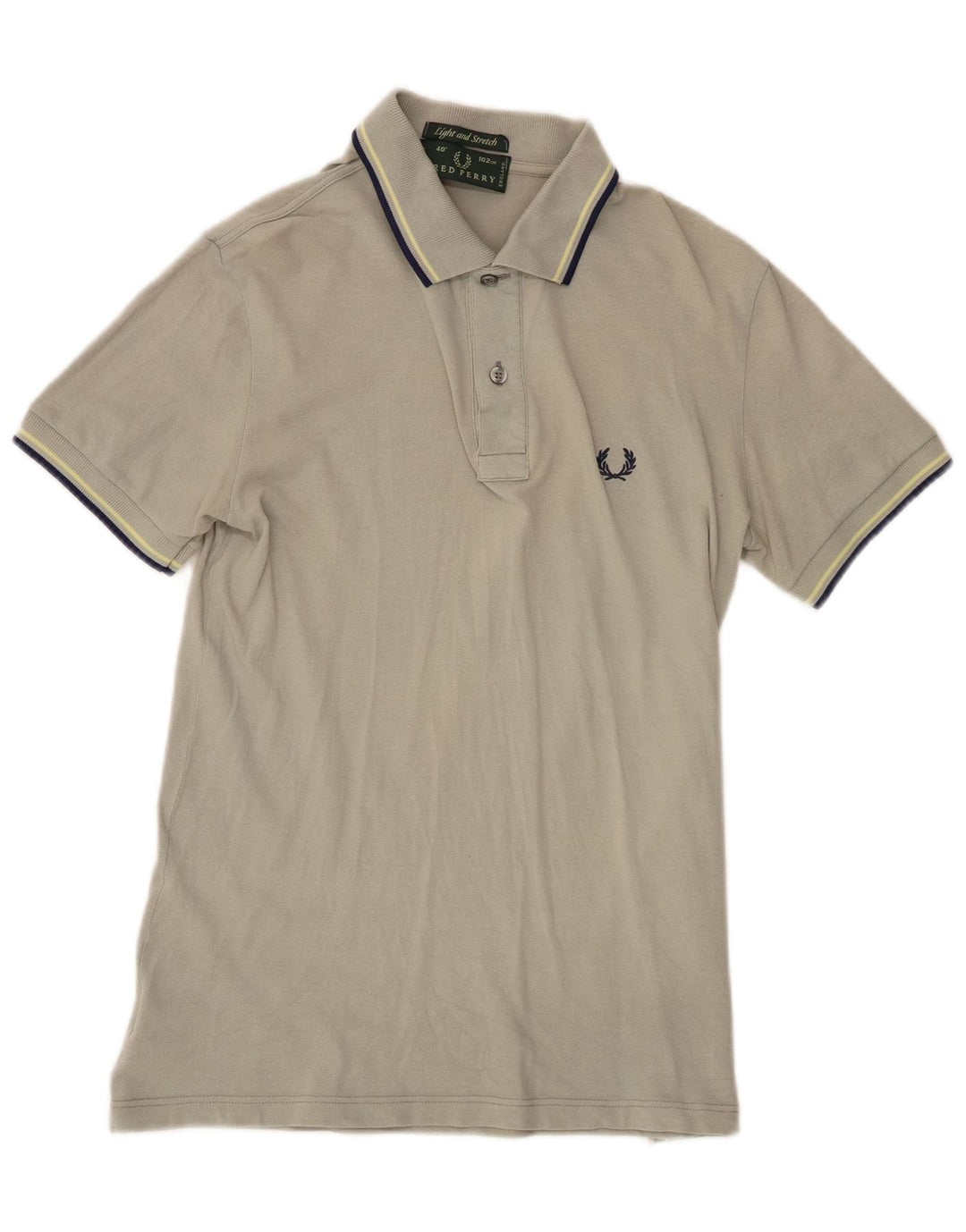 Fred Perry Herren-Poloshirt, klein, grau gestreift, Baumwolle