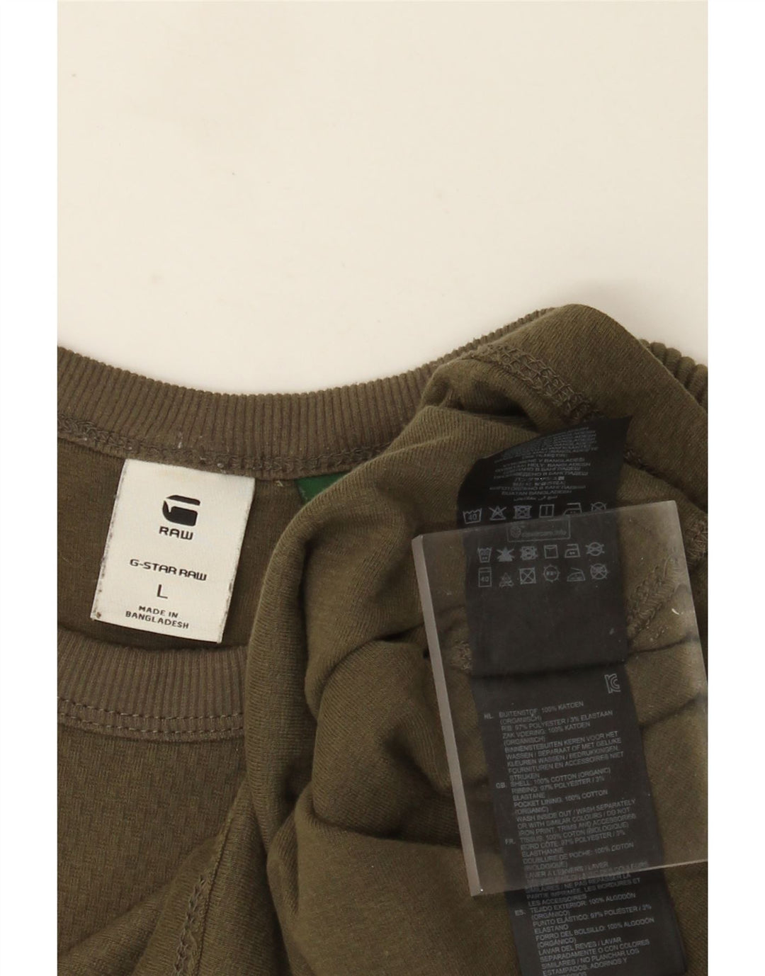 G-Star Herren-Oberteil, langärmelig, groß, Khaki, Baumwolle