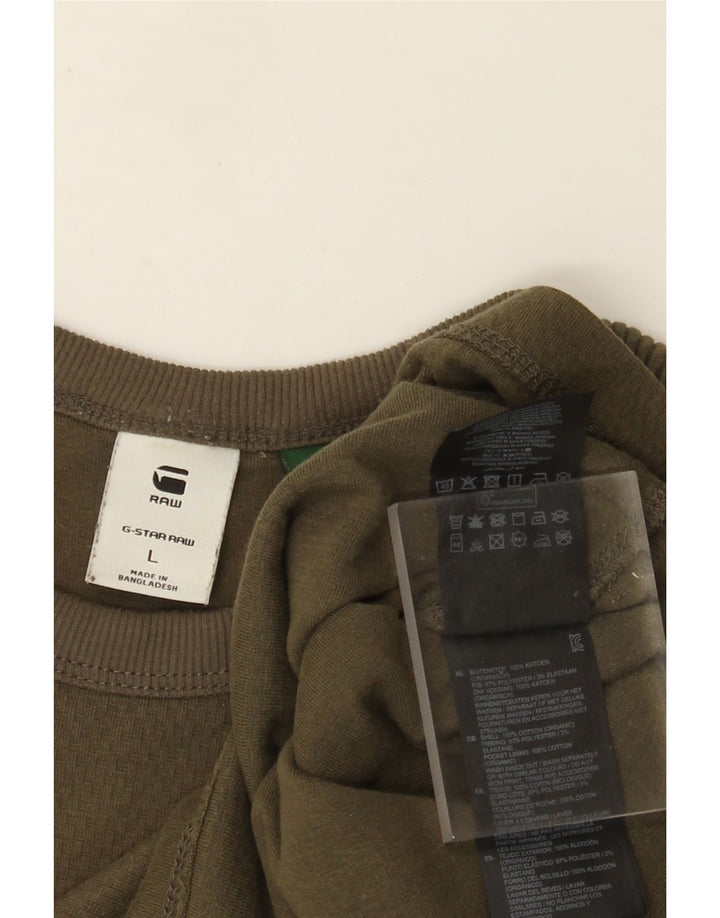 G-Star Herren-Oberteil, langärmelig, groß, Khaki, Baumwolle