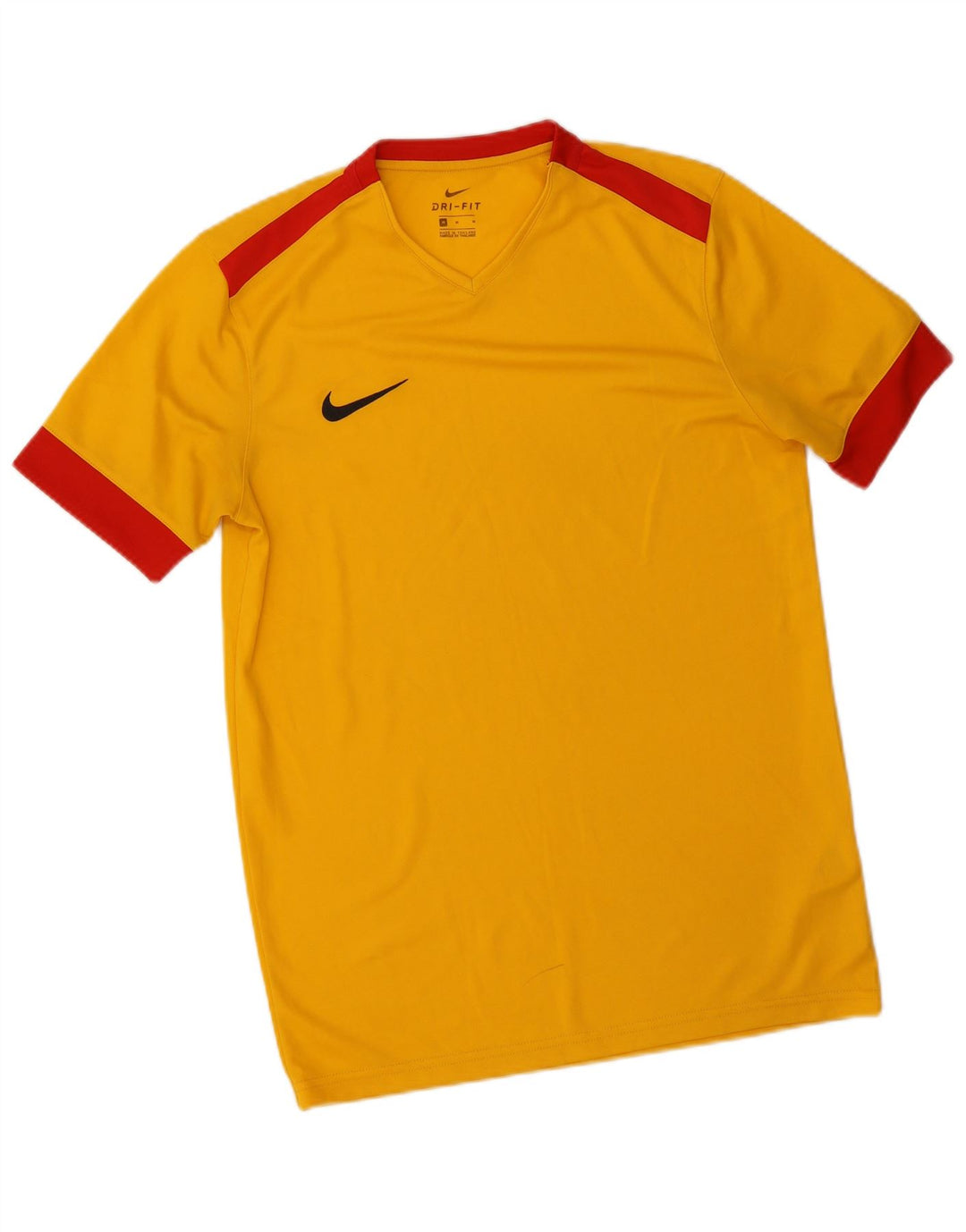 Nike Herren Dri Fit T-Shirt-Oberteil Mittelgelbes Farbblock-Polyester
