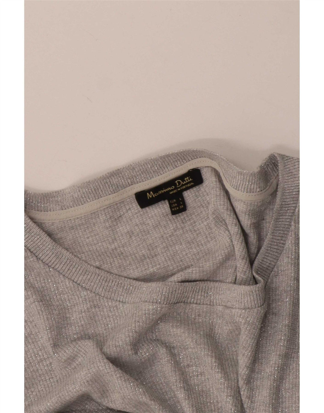 Massimo Dutti Damen Top 3/4 Ärmel UK 16 Large Grau
