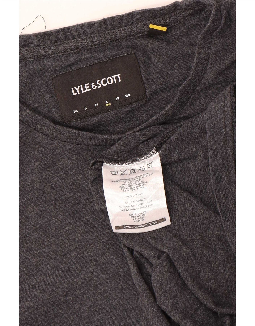 Lyle & Scott Herren T-Shirt Top Large Grau Baumwolle