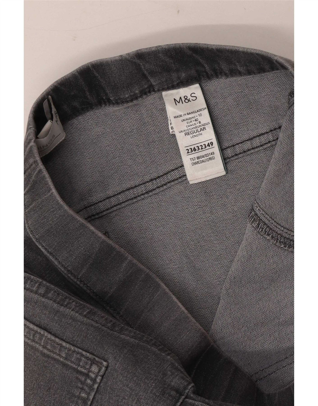 Marks & Spencer Damen Jegging-Jeans UK 12 Medium W30 L28 Graue Baumwolle
