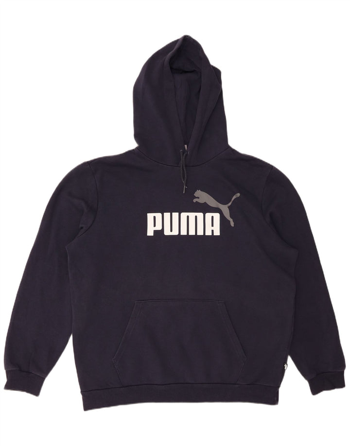 PUMA Herren Grafik-Kapuzenpullover, groß, marineblau, Baumwolle