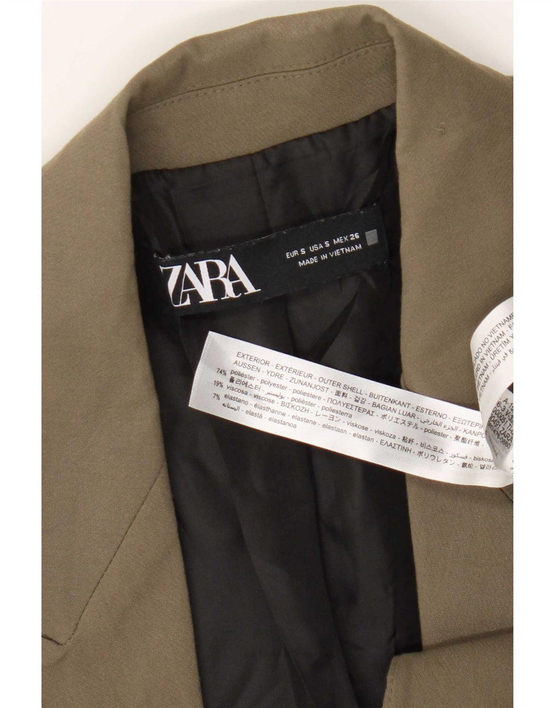 Zweireihiger Blazer für Herren von Zara, Gr. 36, Beige, Polyester