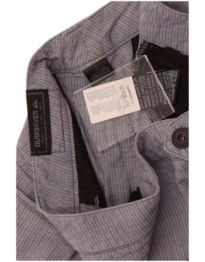 Quiksilver Herren-Chinoshorts W32 Mittelblaue Nadelstreifen-Baumwolle
