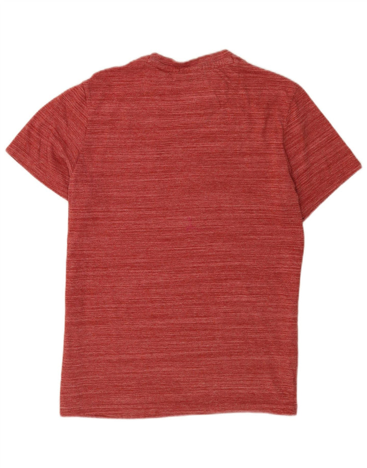 Jack Wills Herren-T-Shirt-Oberteil aus mittelbrauner, gestreifter Baumwolle