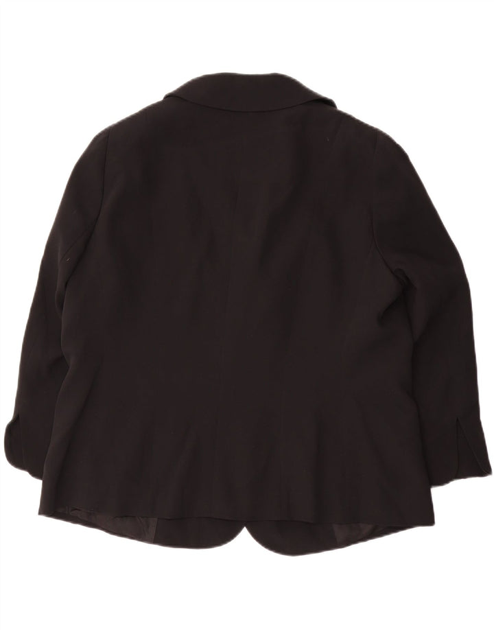 Luisa Spagnoli Damen Blazer Jacke UK 18 XL Schwarze Seide