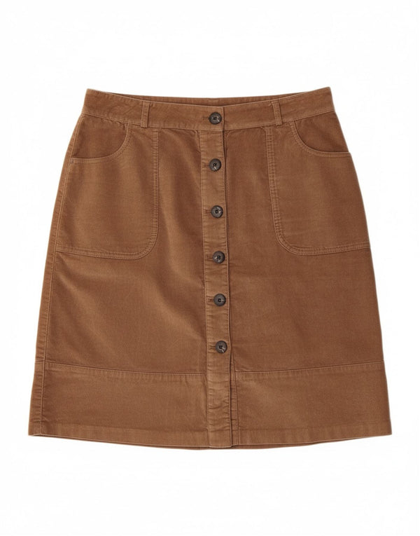 LAURA ASHLEY Womens A-Line Skirt UK 12 Medium W32  Brown Cotton