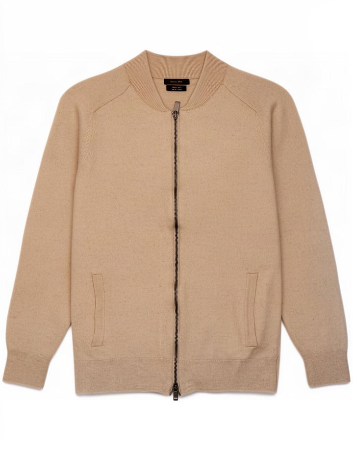 Massimo Dutti Damen Strickjacke UK 12 Mittelbeige Wolle