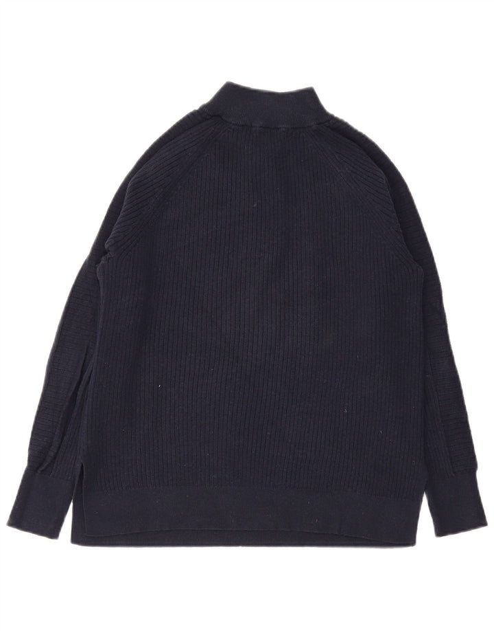 Marks & Spencer Damen-Pullover mit Reißverschluss am Hals, Gr. 14, mittleres Marineblau