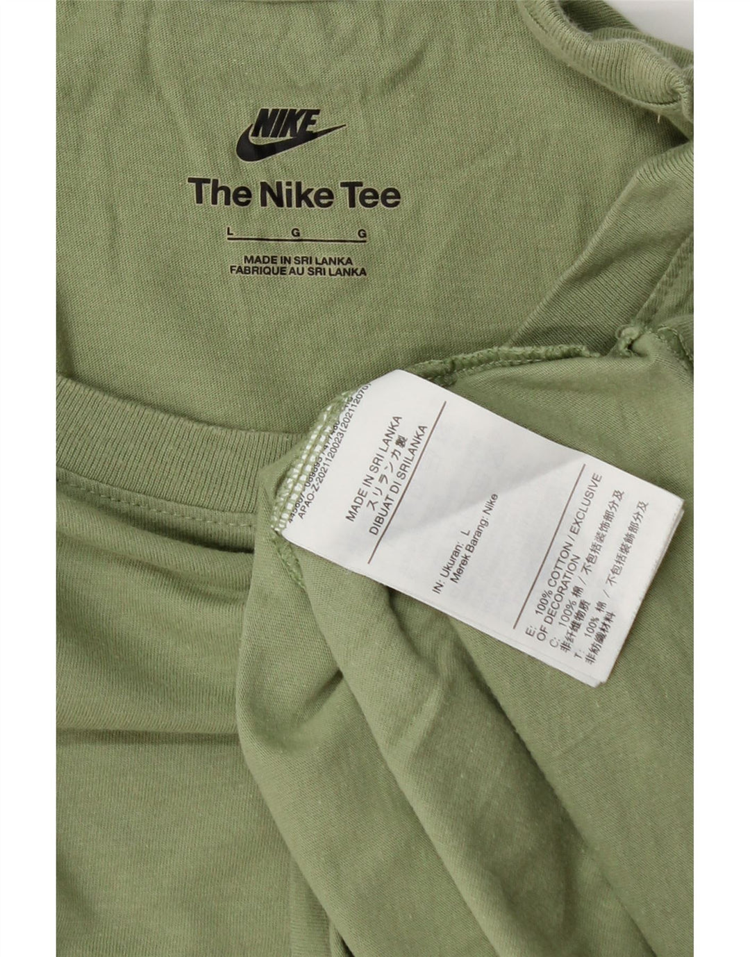 Nike Herren T-Shirt Top Large Grün Baumwolle