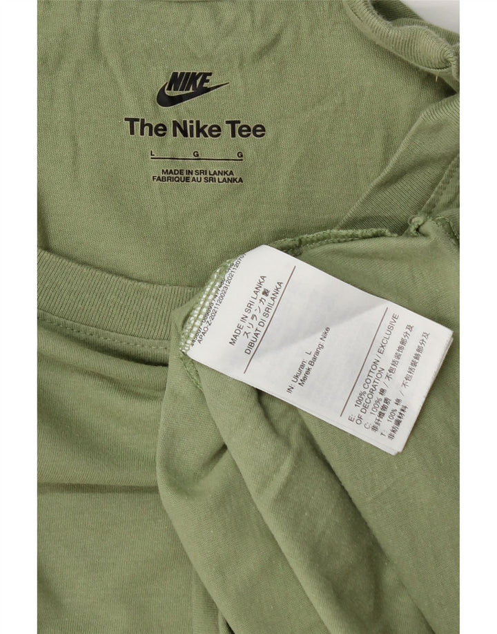 Nike Herren T-Shirt Top Large Grün Baumwolle