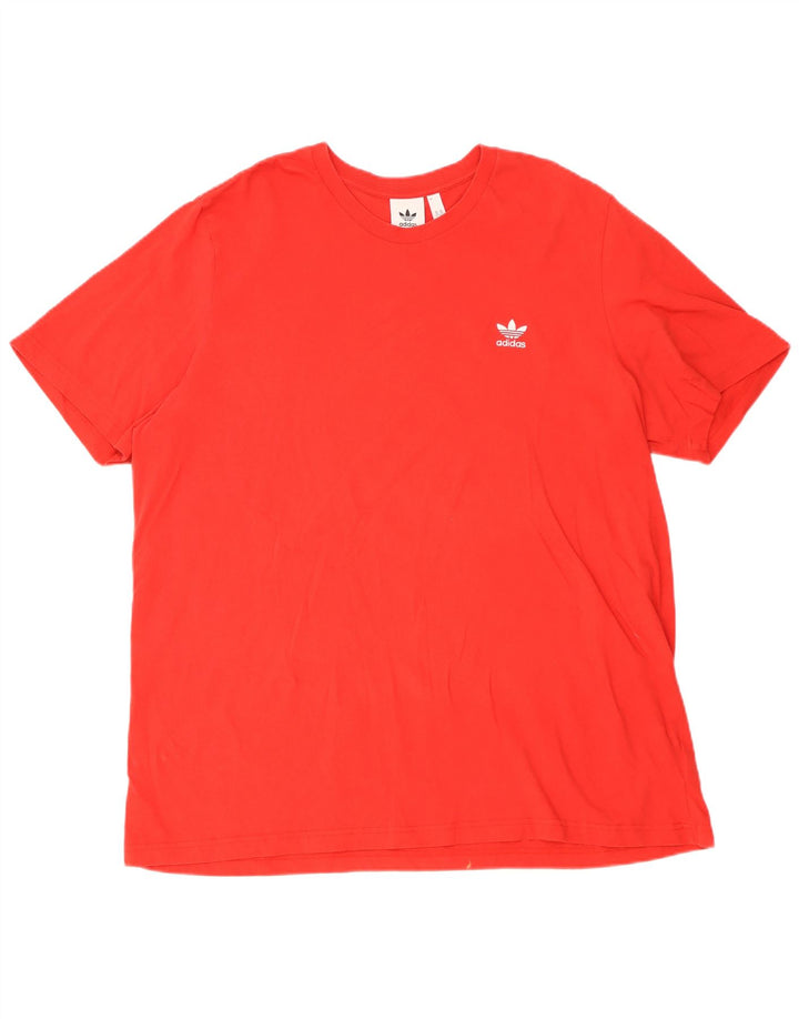 Adidas Herren T-Shirt Top 2XL Rot Baumwolle