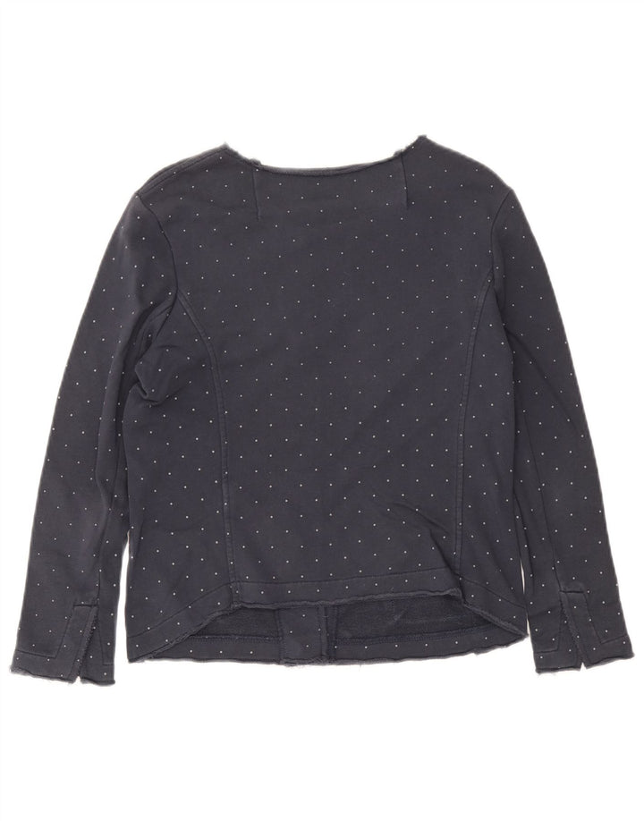 Sun68 Damen Crop Utility Jacke UK 10 Small Marineblau gepunktete Baumwolle