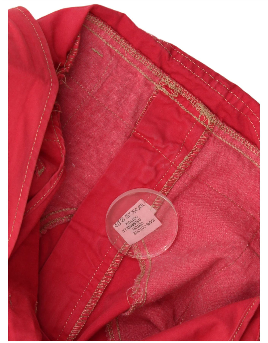 Vintage Damen Latzhose Bermuda Shorts Medium W32 Rosa Baumwolle