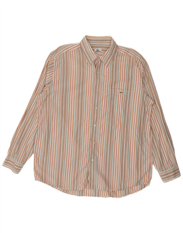 Lacoste Herrenhemd Größe 44 XL Mehrfarbig gestreift